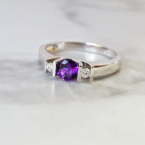 "Brianna" 14K White Gold Arizona Four Peaks Amethyst Ring