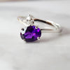 "Zinnia" 14K White Gold Amethyst Ring