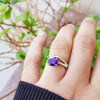 "Zinnia" 14K White Gold Amethyst Ring