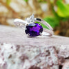 "Zinnia" 14K White Gold Amethyst Ring