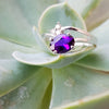 "Zinnia" 14K White Gold Amethyst Ring