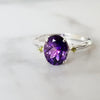 "Megan" Sterling Silver Arizona Amethyst and Peridot Ring