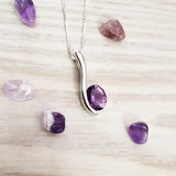 "Simone" Sterling Silver Arizona Four Peaks Amethyst Necklace