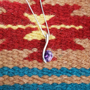 "Simone" Sterling Silver Arizona Four Peaks Amethyst Necklace