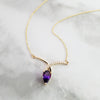 "Lark" 14k Yellow Gold Amethyst Pendant