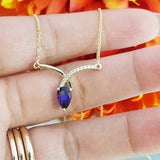 "Lark" 14k Yellow Gold Amethyst Pendant