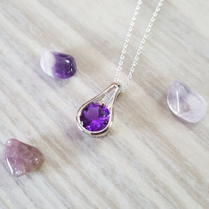 "Farrah" Sterling Silver Arizona Amethyst Pendant