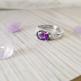 "Sydnee" 14k White Gold Arizona Amethyst Ring