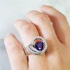 "Nicoletta" 14k White Gold Arizona Amethyst Ring