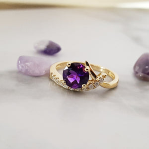 "Fae" 14K Yellow Gold Arizona Amethyst Ring 362916