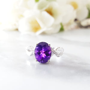 "Finnley" 14K White Gold Arizona Four Peaks Amethyst Ring