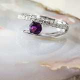 "Elaina" 14K White Gold Amethyst Ring