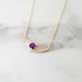 "Gigi" 14K Yellow Gold Amethyst Necklace