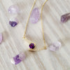 "Gigi" 14K Yellow Gold Amethyst Necklace