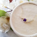 "Gigi" 14K Yellow Gold Amethyst Necklace