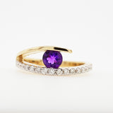 "Elaina" 14K Yellow Gold Amethyst Ring