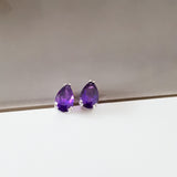 "Mari" 14k White Gold Arizona Amethyst Earrings