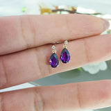"Darci" 14K Yellow Gold Arizona Amethyst Earrings