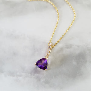 "Trinity" 14k Yellow Gold Arizona Amethyst Pendant