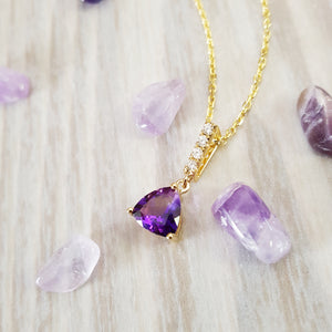 "Trinity" 14k Yellow Gold Arizona Amethyst Pendant
