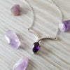 "Lark" 14K White Gold Amethyst Necklace