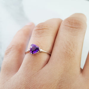 "Verna" 14K Gold Amethyst Ring