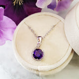 "Rosabel" 14k White Gold Arizona Amethyst Necklace