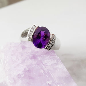 "Hannah" Sterling Silver Arizona Amethyst Ring