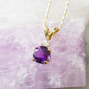 "Paloma" 14k Yellow Gold Amethyst Pendant