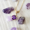"Paloma" 14k Yellow Gold Amethyst Pendant