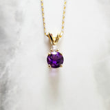 "Paloma" 14k Yellow Gold Amethyst Pendant