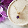 "Paloma" 14k Yellow Gold Amethyst Pendant