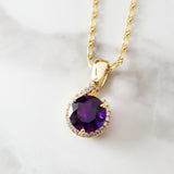 "Rosabel" 14k Yellow Gold Arizona Amethyst Pendant