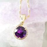 "Rosabel" 14k Yellow Gold Arizona Amethyst Pendant