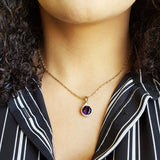 "Rosabel" 14k Yellow Gold Arizona Amethyst Pendant
