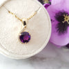 "Rosabel" 14k Yellow Gold Arizona Amethyst Pendant