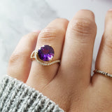 "Brielle" 14K Yellow Gold Arizona Amethyst Ring