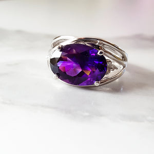 "Rebecca" 14k White Gold Arizona Amethyst Ring