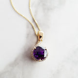"Rosabel" 14k Yellow Gold Arizona Amethyst Pendant