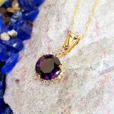 "Rosabel" 14k Yellow Gold Arizona Amethyst Pendant