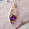"Tiana" 14k Yellow Gold Arizona Amethyst Pendant