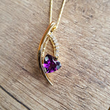 "Tiana" 14k Yellow Gold Arizona Amethyst Pendant