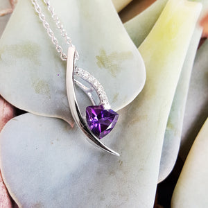 "Tiana" 14k White Gold Arizona Amethyst Pendant