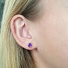 "Kennedy" 14k Yellow Gold Arizona Amethyst Earrings