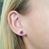 "Kennedy" 14k Yellow Gold Arizona Amethyst Earrings