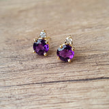 "Kennedy" 14k Yellow Gold Arizona Amethyst Earrings