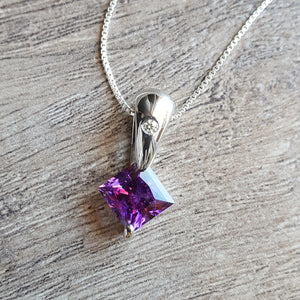 "Braelyn" Sterling Silver Amethyst Pendant