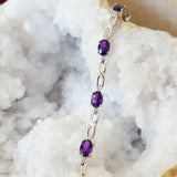 "Anya" 14K White Gold Arizona Amethyst Bracelet