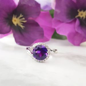 "Maria" 14k White Gold Arizona Amethyst Ring