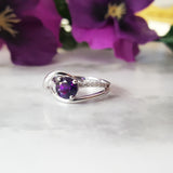 "Delaney" 14K White Gold Amethyst Ring